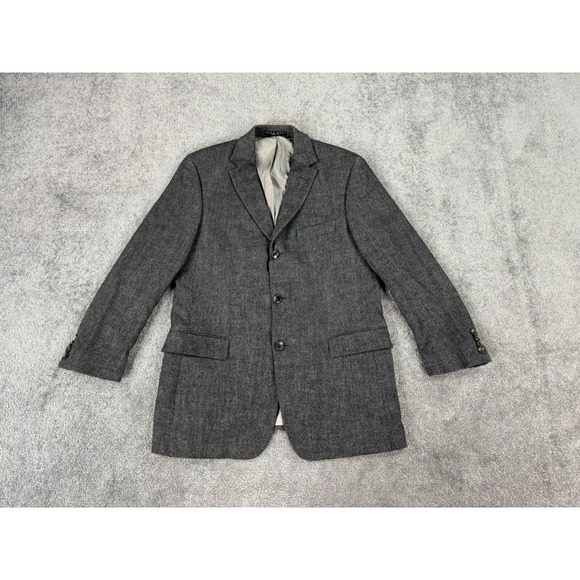 Hugo Boss Suit Jacket 40 R Black Cashmere Colombo Rossellini Designer Luxury USA